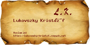 Lukovszky Kristóf névjegykártya