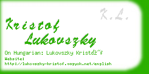 kristof lukovszky business card